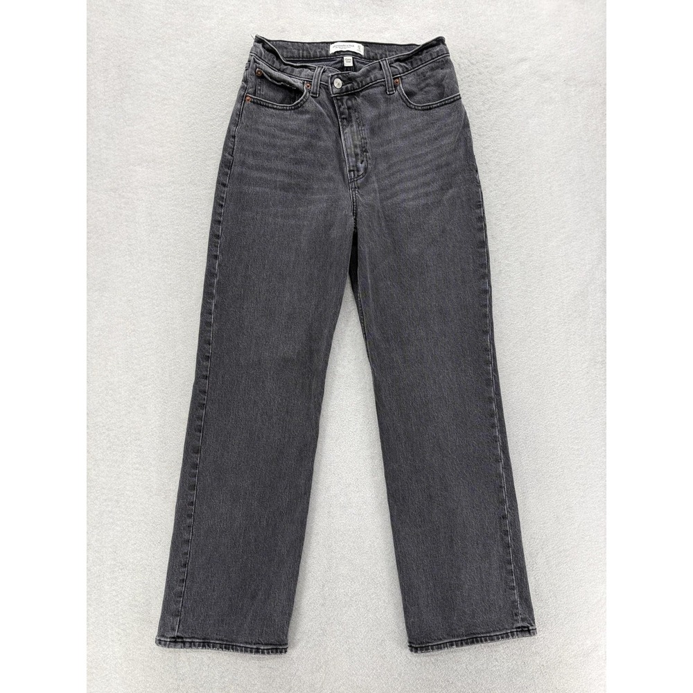 Abercrombie & Fitch 90s Relaxed Jeans Womens 4 Charcoal High Rise Curve Love Y2K